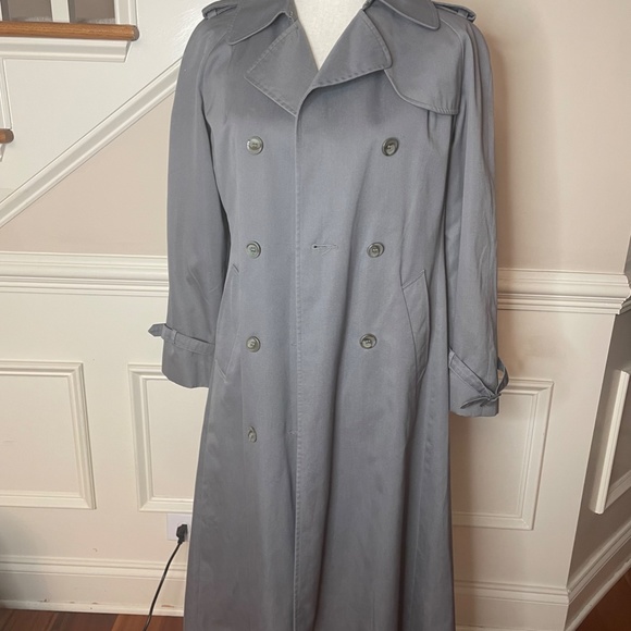 Vintage Dannimac Double-breasted Raincoat Trench Style Grey /Gray  Small VGC - Picture 3 of 11